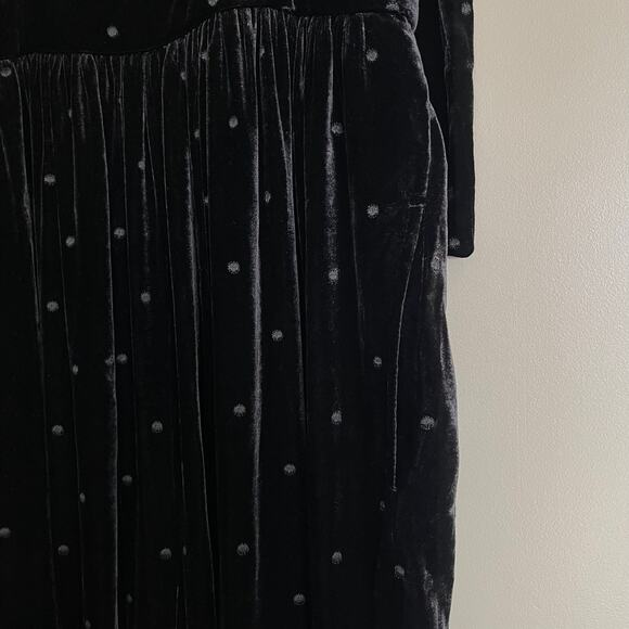 ULLA JOHNSON Minnet Jumpsuit Jet Black Size 4 Embroidered Polka Dot Velvet Chic - Picture 13 of 16